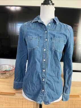 Topshop moto Jean long sleeve shirt